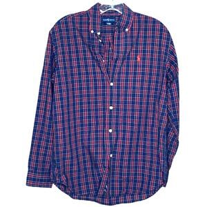 Ralph Lauren Plaid Top L Shirt Long Sleeve Preppy School Classic Holiday Tartan